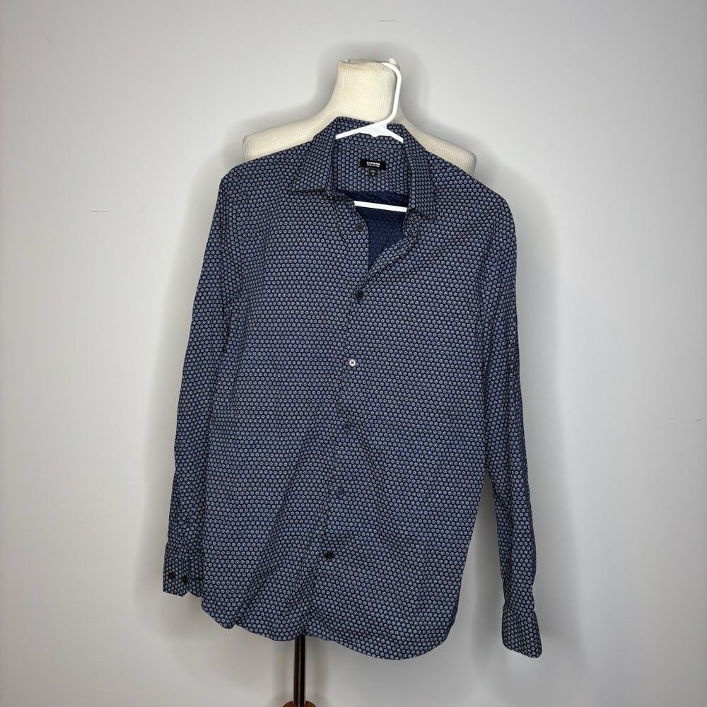 Express- Blue Extra Slim Button Down - image 1